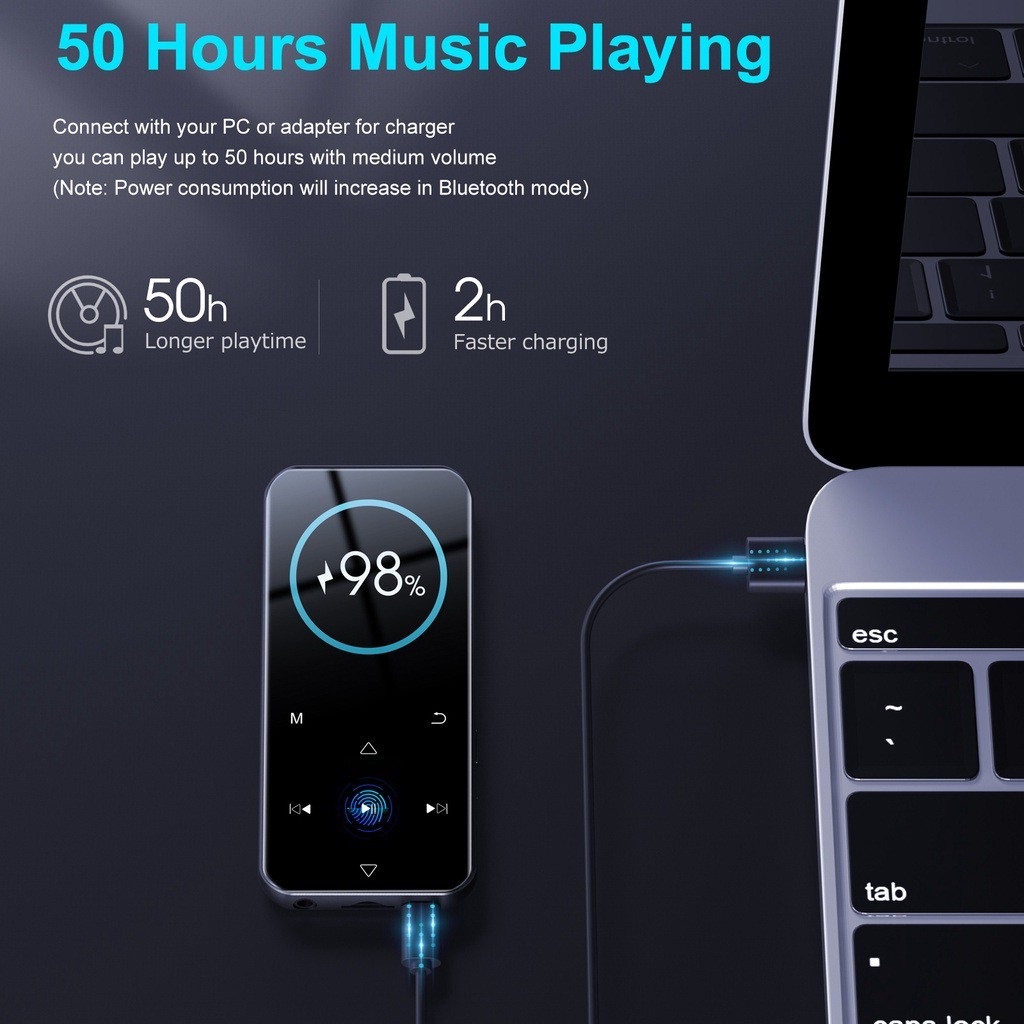 [Mã ELHACE giảm 4% đơn 300K] Máy Nghe Nhạc MP3 - Ruizu D19, Bộ Nhớ Trong 16GB, Màn Hình Cảm Ứng Bluetooth