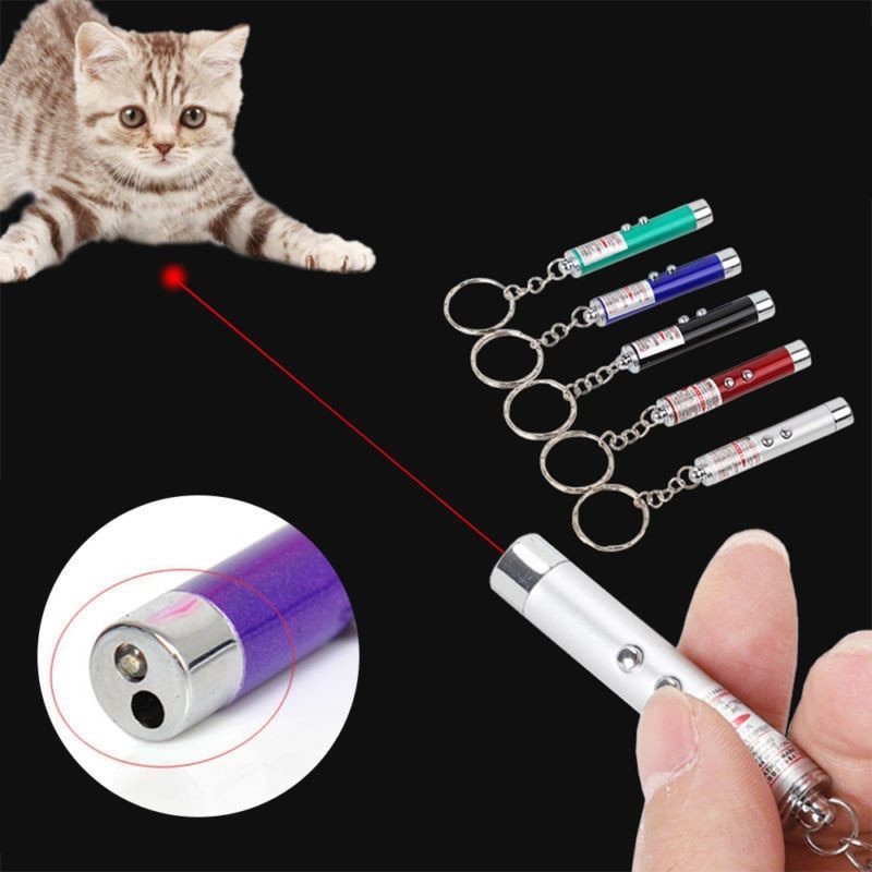 Đèn laze đồ chơi chó mèo -đèn pin 2 in 1 phụ kiện móc treo chìa khoá - giảm căng thẳng chó mèo