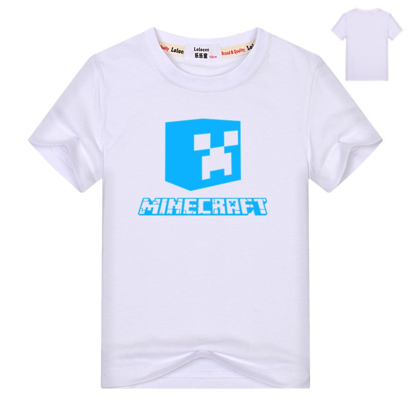 minecraft Creeper video game t-shirt cho bé trai Sáng áo thun ngắn tay Glowing Tops