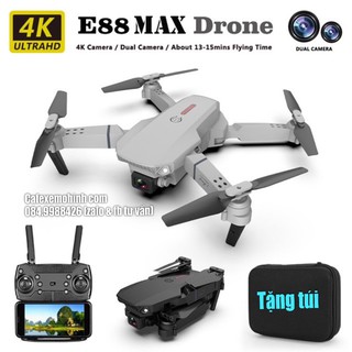 Flycam E88 bản Max cam 4k tặng túi có cảm biến vị trí