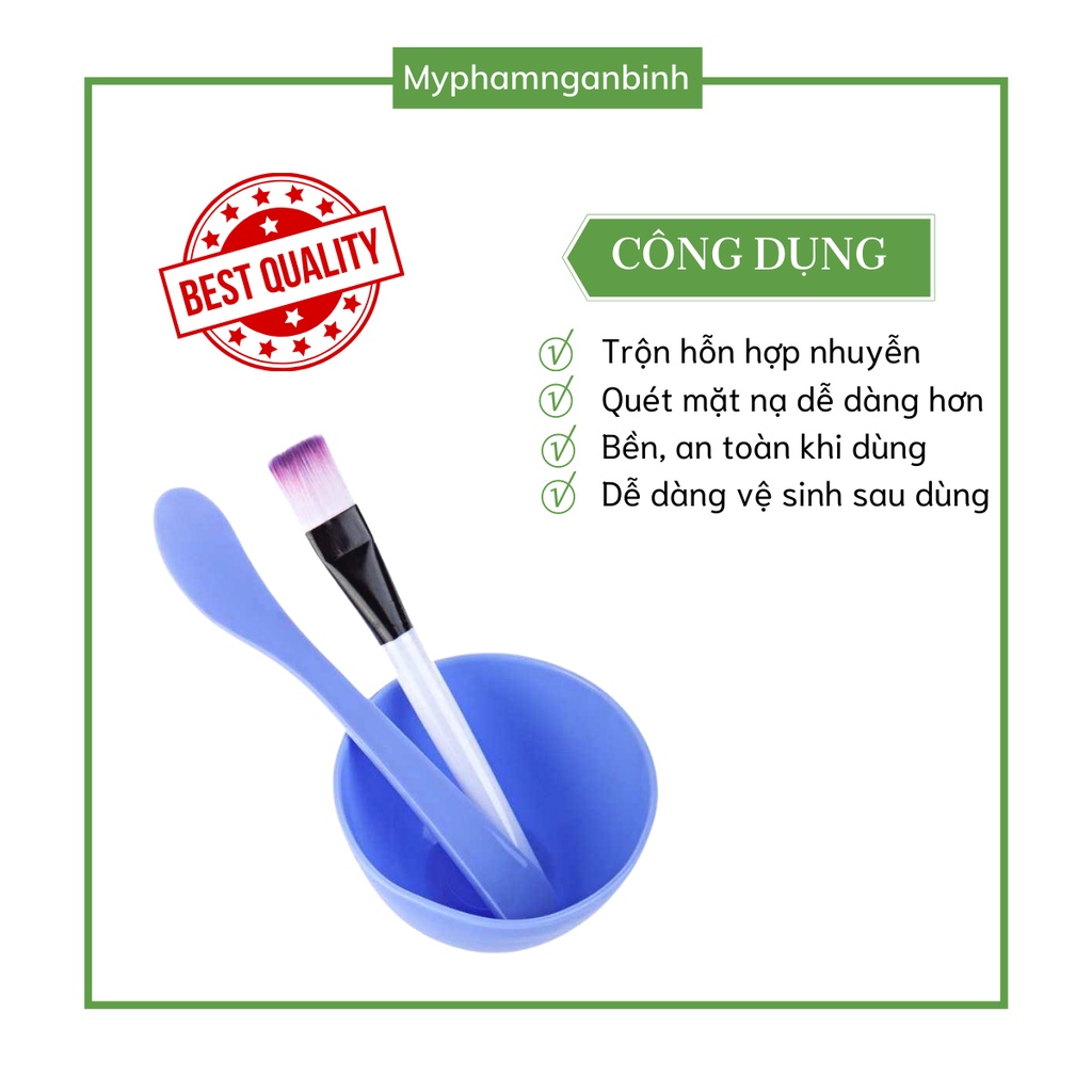 Combo 3 chén trộn mặt nạ, bộ bát trộn mặt nạ