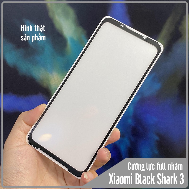 Kính cường lực nhám cho Black Shark 3 chống vân tay Full viền Đen