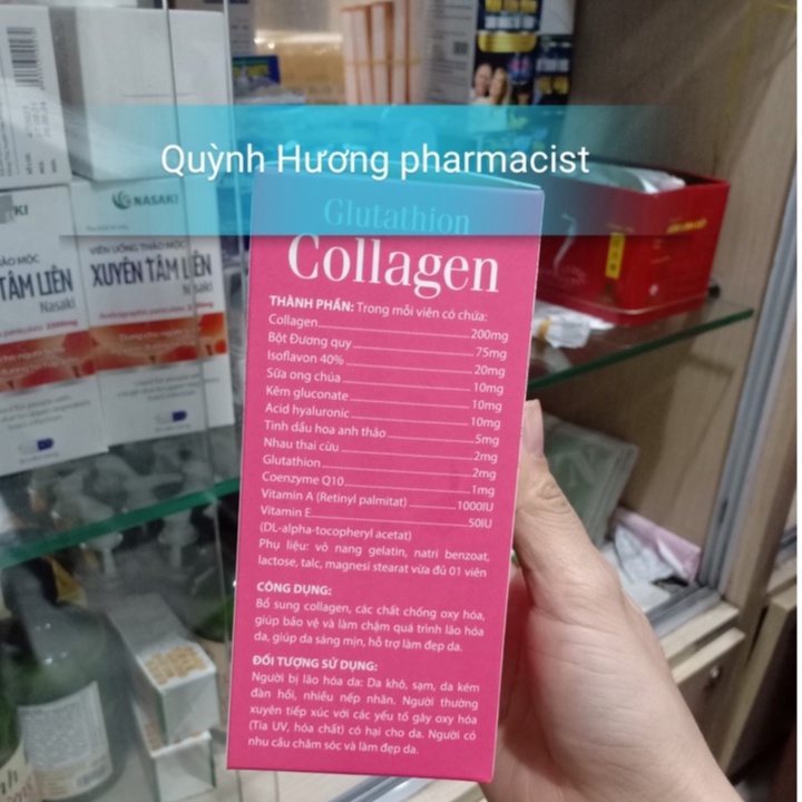 Viên uống Glutathion COLLAGEN hộp 50 viên giúp đẹp da,chống lão hóa