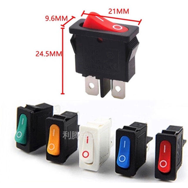 Công tắc bập bênh on - off 2 chân màu đỏ