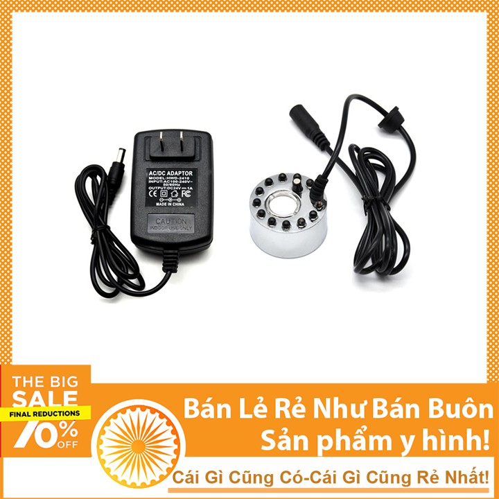 Combo Bộ Phun Sương 12 LED 24V Siêu Khỏe (Gồm Nguồn 24V 2A Và Động Cơ)