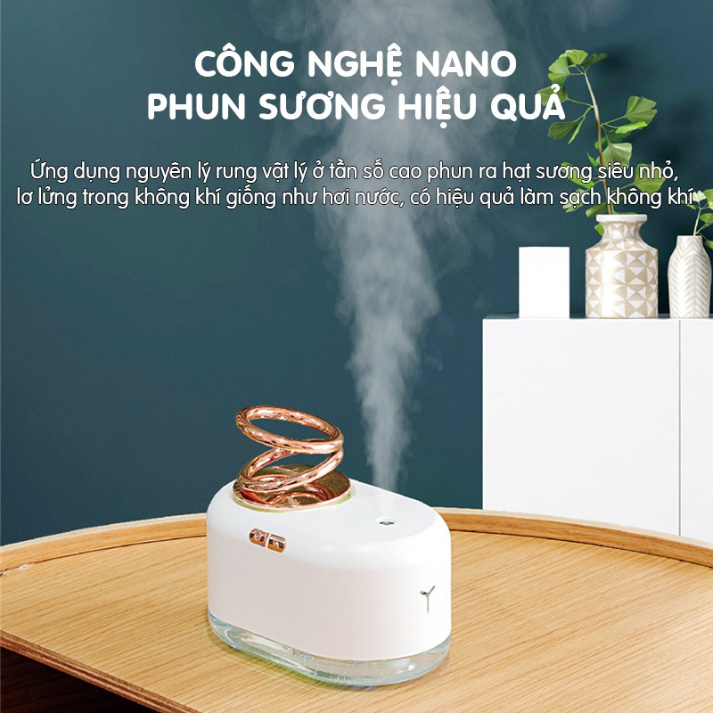 Máy tạo ẩm Cát Thái AX-18 phun sương liên tục 7h, vòng đôi xoay chuyển huyền ảo, dung tích 300ml - Bảo hành 6 tháng