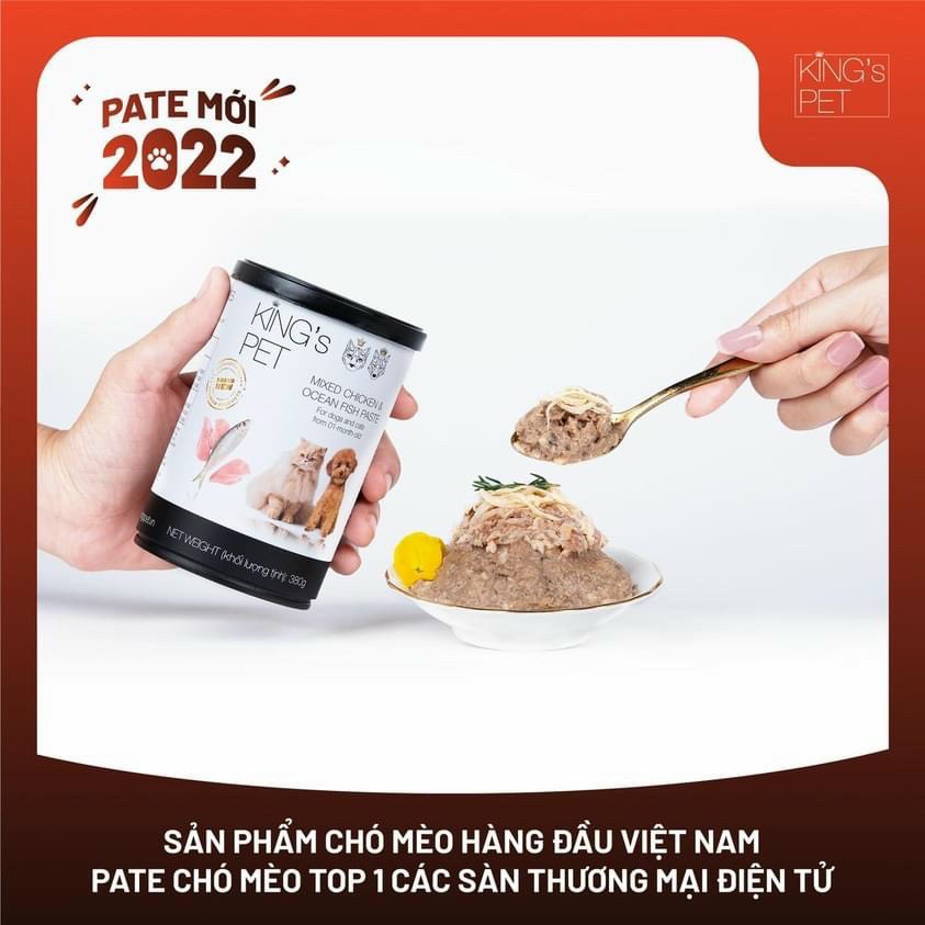 1 thùng Pate lon King's Pet 24 lon (Tuỳ chọn Vị: Gà hoặc Cá)