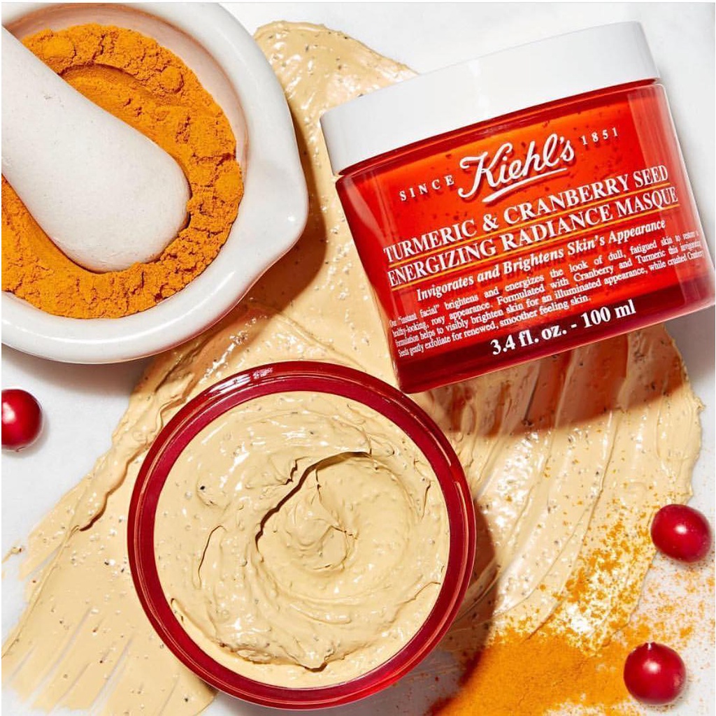 Mặt nạ nghệ Kiehls Tumeric &amp; Cranberry Seed Energizing Radiance Masque sáng da mờ thâm - Thi Vũ