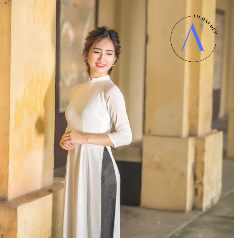 Áo Dài Trắng Học Sinh – Áo Dài Trơn Chất Liệu Chiffon ADV10