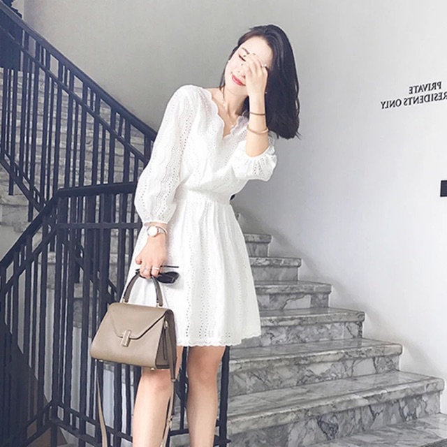 ORDER - VÁY CỔ V - Ảnh thật