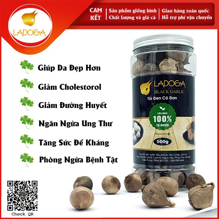 500 gram TỎI ĐEN CÔ ĐƠN LEN MEN TỰ NHIEN LADOGA