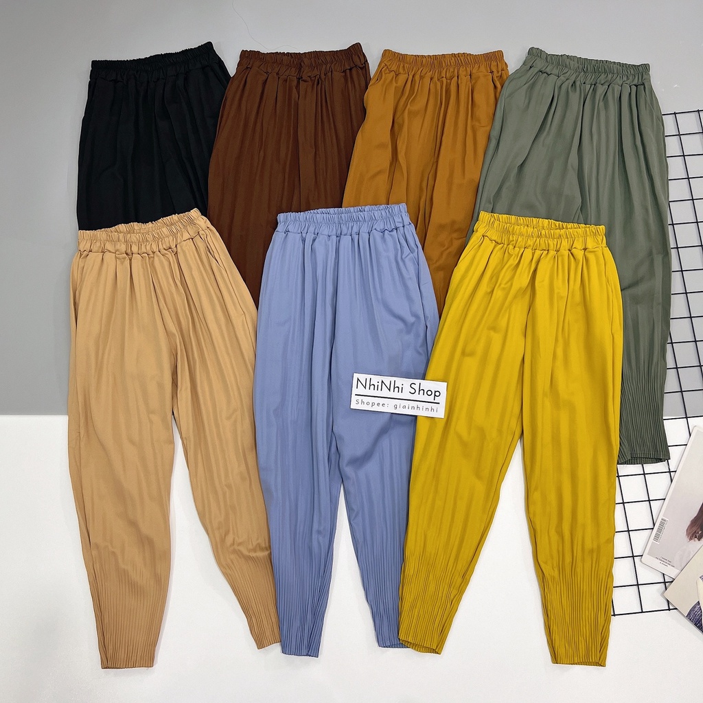 Quần bom nhăn ống bó dáng thể thao cạp chun siêu đẹp QS199 - NhiNhi Shop