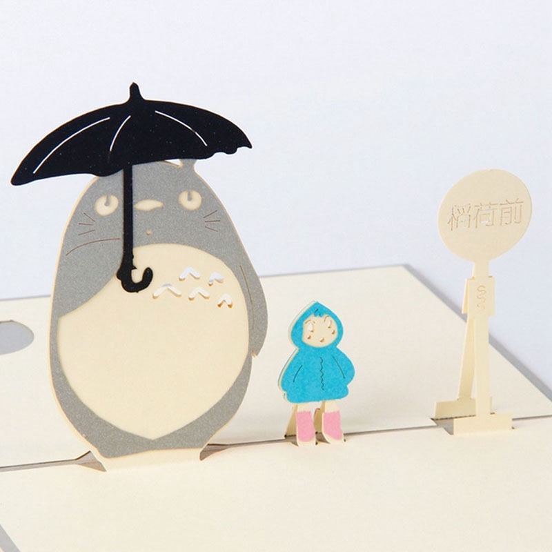 love*3D Pop Up Cards My Neighbour Totoro Greeting Birthday Cards for All Occasions