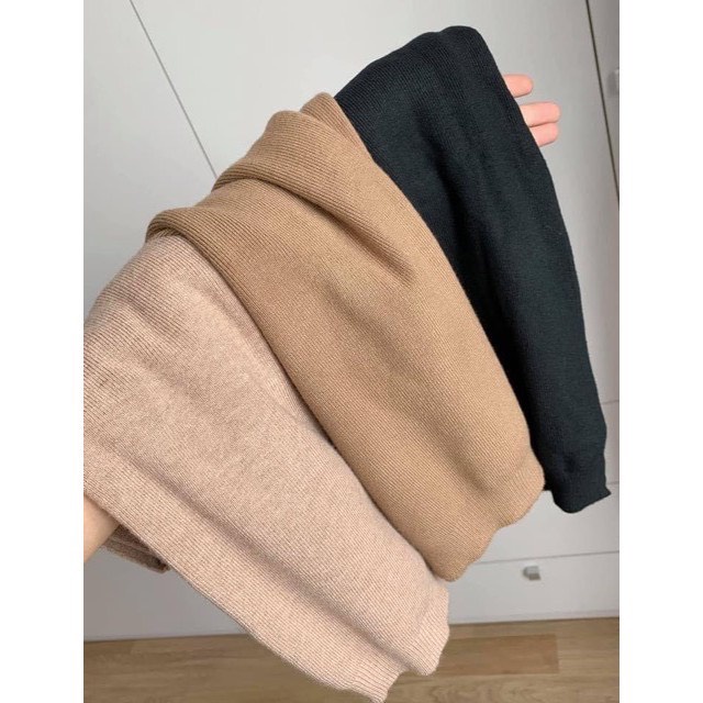 [Ảnh thật/Sẵn] Áo len trơn mịn tay hến nhiều màu ulzzazng - Áo len tăm tay bồng cộc tay