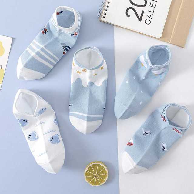 Tất cổ ngắn blue color dễ thương BT61