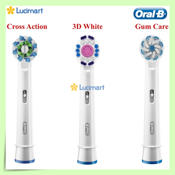 Combo 3 đầu bàn chải điện Oral-B Gum Care, 3D White, Precision