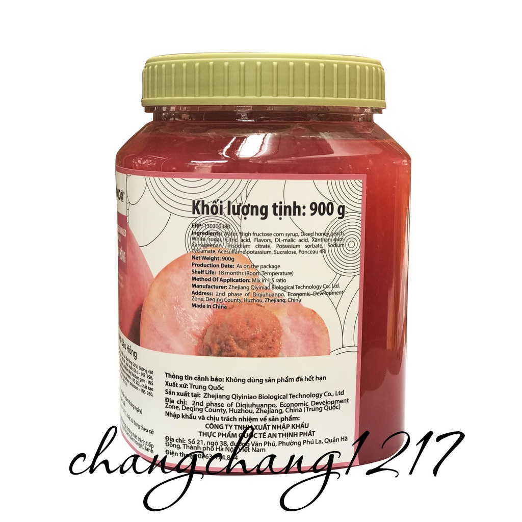 Mứt Sinh Tố Trái Cây Boduo Đào Hồng Hủ 900gr