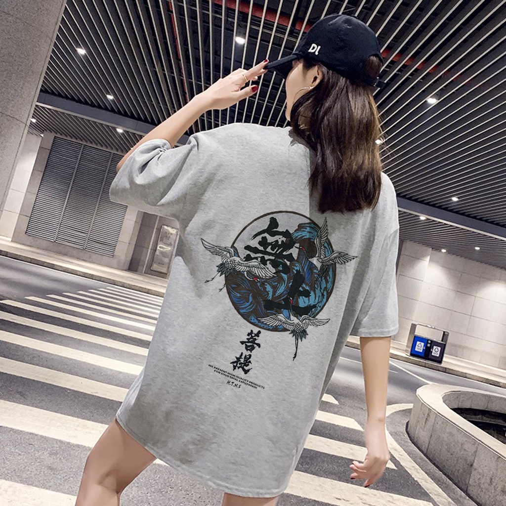 Áo Thun Tay Lỡ In Nhiệt 3 Con Hạc Unisex chất Cotton phong cách Ulzzang ATIN25 - Áo Phông Unisex cotton 4 chiều | BigBuy360 - bigbuy360.vn