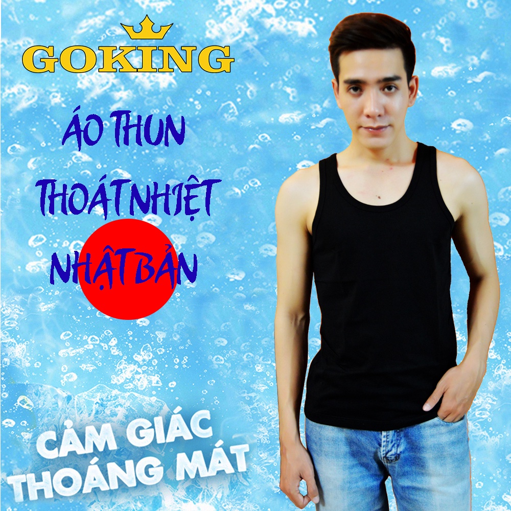 Áo lót nam thoát nhiệt Nhật Bản Goking, áo phông trơn ba lỗ nam, 100% cotton thoáng mát, đánh bay cơn nóng mùa hè