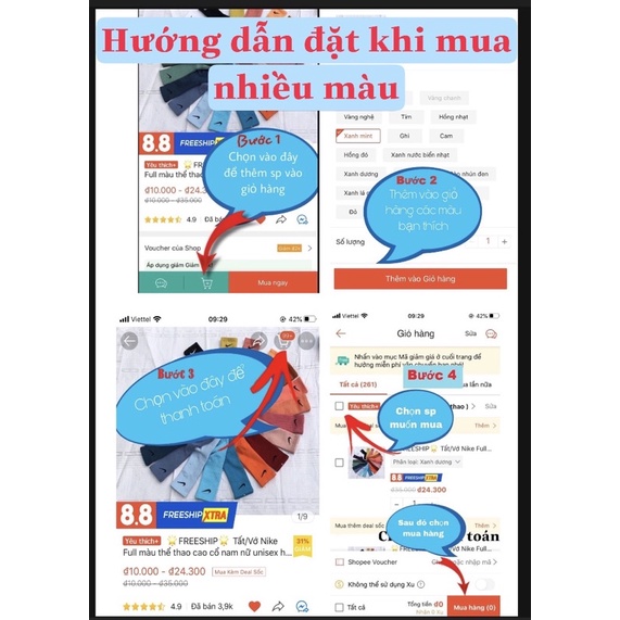 Tất/vớ cổ cao trơn nhiều màu sắc nam nữ hàng siêu đẹp cotton siêu mịn ⚡FREESHIP⚡