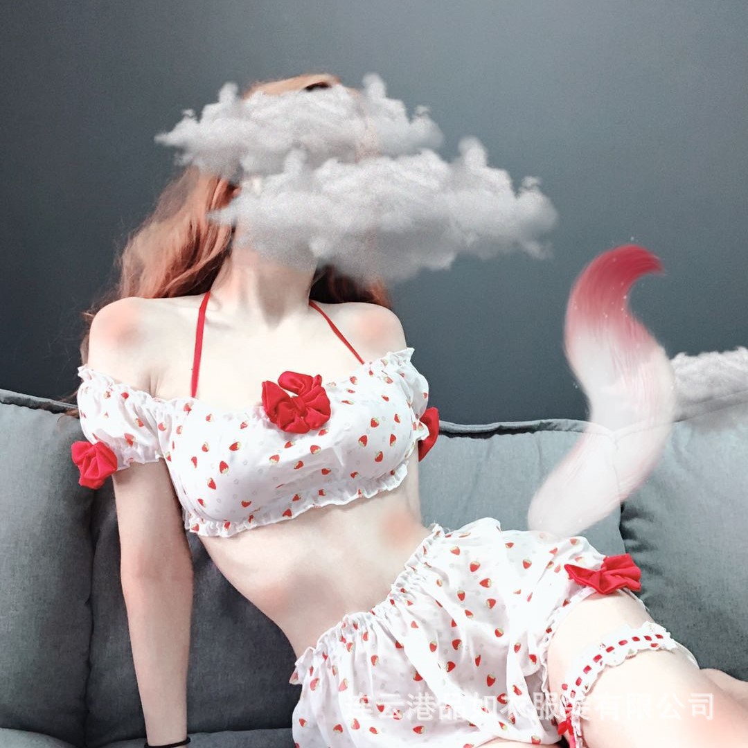 Bộ đồ lót họa tiết dâu tây chấm bi phong cách Nhật Bản cho phái nữ | BigBuy360 - bigbuy360.vn