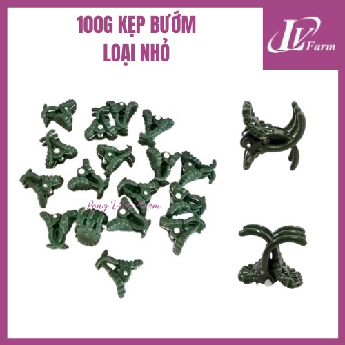 100G Kẹp Bướm Nhựa Các Loại Nhỏ-Vừa-To - Kẹp Hoa Lan, Cây Cảnh (Hơn 100 cái)