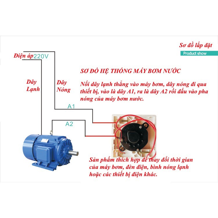 Công tắc hẹn giờ đếm ngược 15A- Dùng cho máy bơm nước