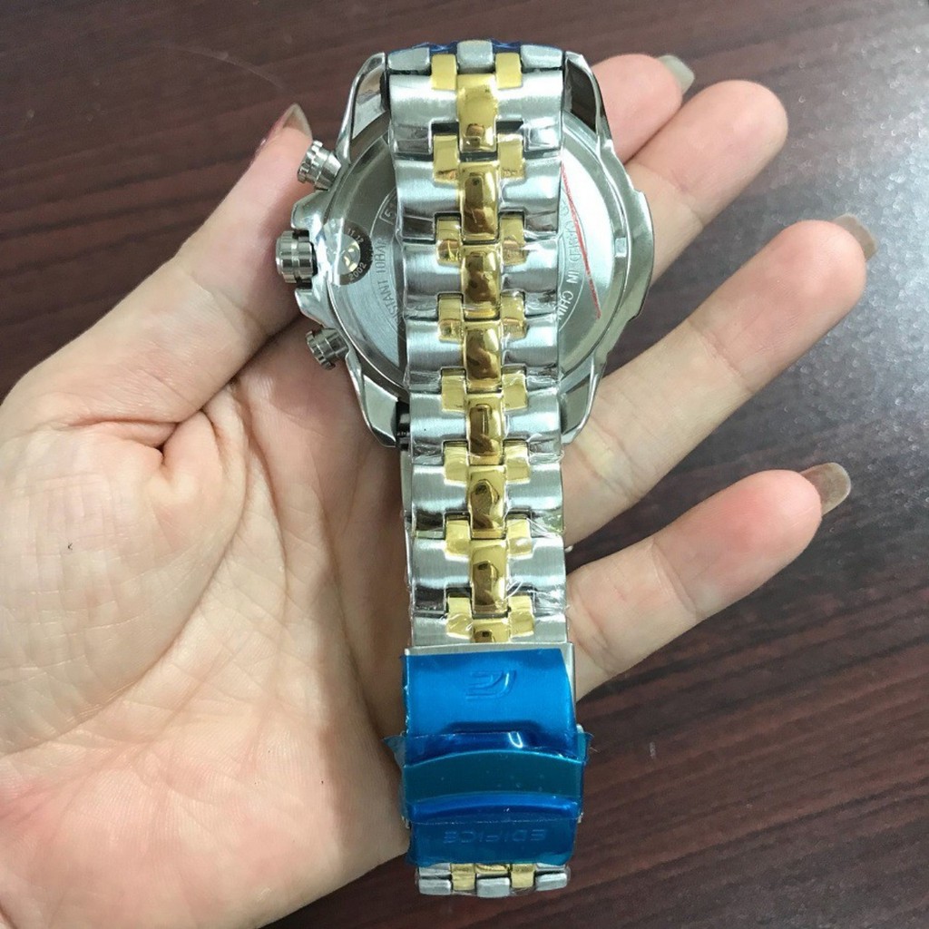 ĐỒNG HỒ NAM EDIFICE EF-558FG , DÂY THÉP MÀU VÀNG , SIZE 45MM