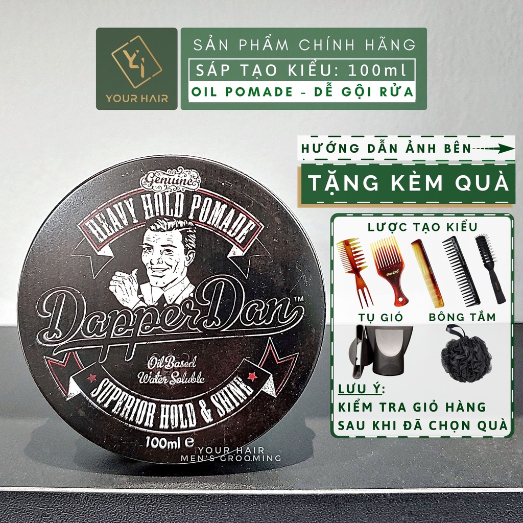 Sáp vuốt tóc Dapper Dan Heavy Hold Pomade - 100ml | Pomade Gốc dầu