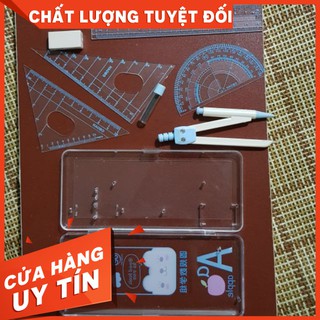 Bộ thước kẻ, compa, eke, đo độ (thước bộ học sinh)
