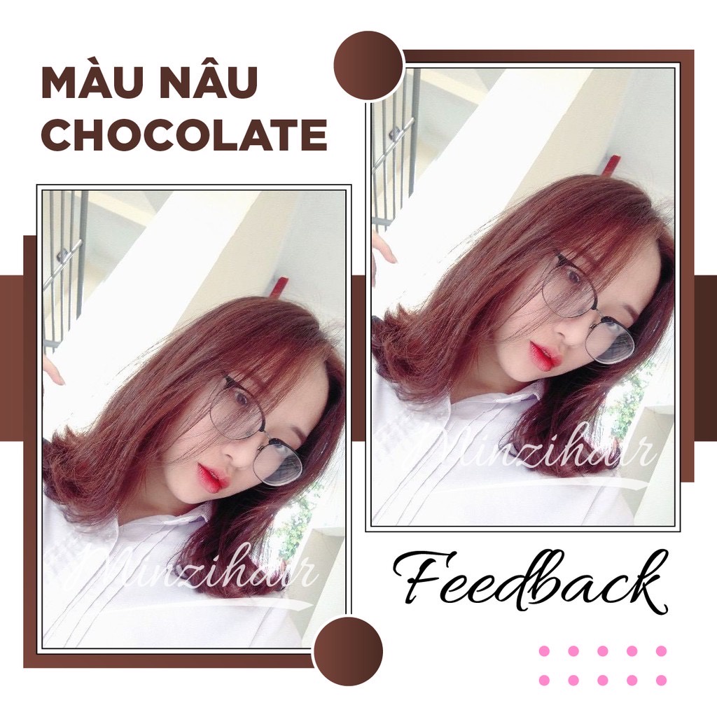 Thuốc Nhuộm Tóc Màu Nâu Chocolate / Nâu socola [Lên Từ Nền Đen] | MINZIHAIR HN