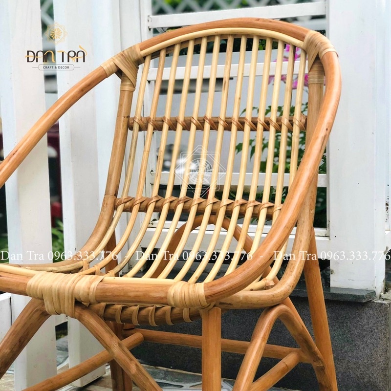 Ghế mây sò cafe cao cấp loại 1, size to 50cmx55cmx73cm, ghế mây thư giãn quán cà phê, ban công, sân vườn mây tre Đan Trà
