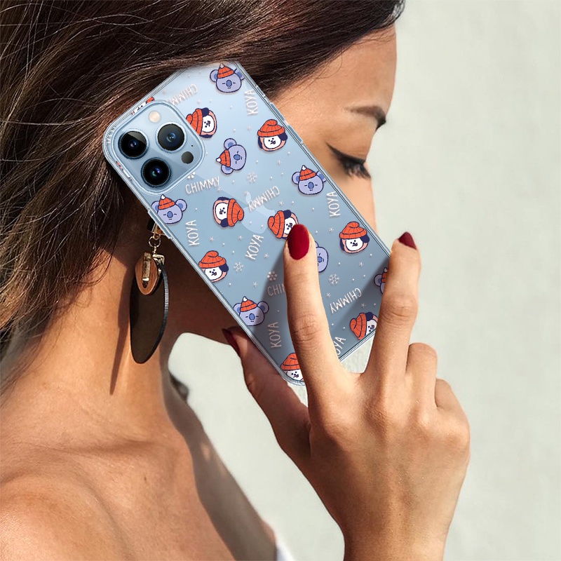 Ốp Điện Thoại Mềm Trong Suốt Họa Tiết Bts Bt21 Cho IPhone 11/12/13Pro Max/8/7 Plus/X/XS/SE 2020