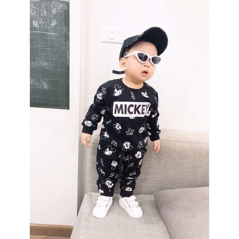 BỘ NỈ HM MICKEY BLACK CHO BÉ