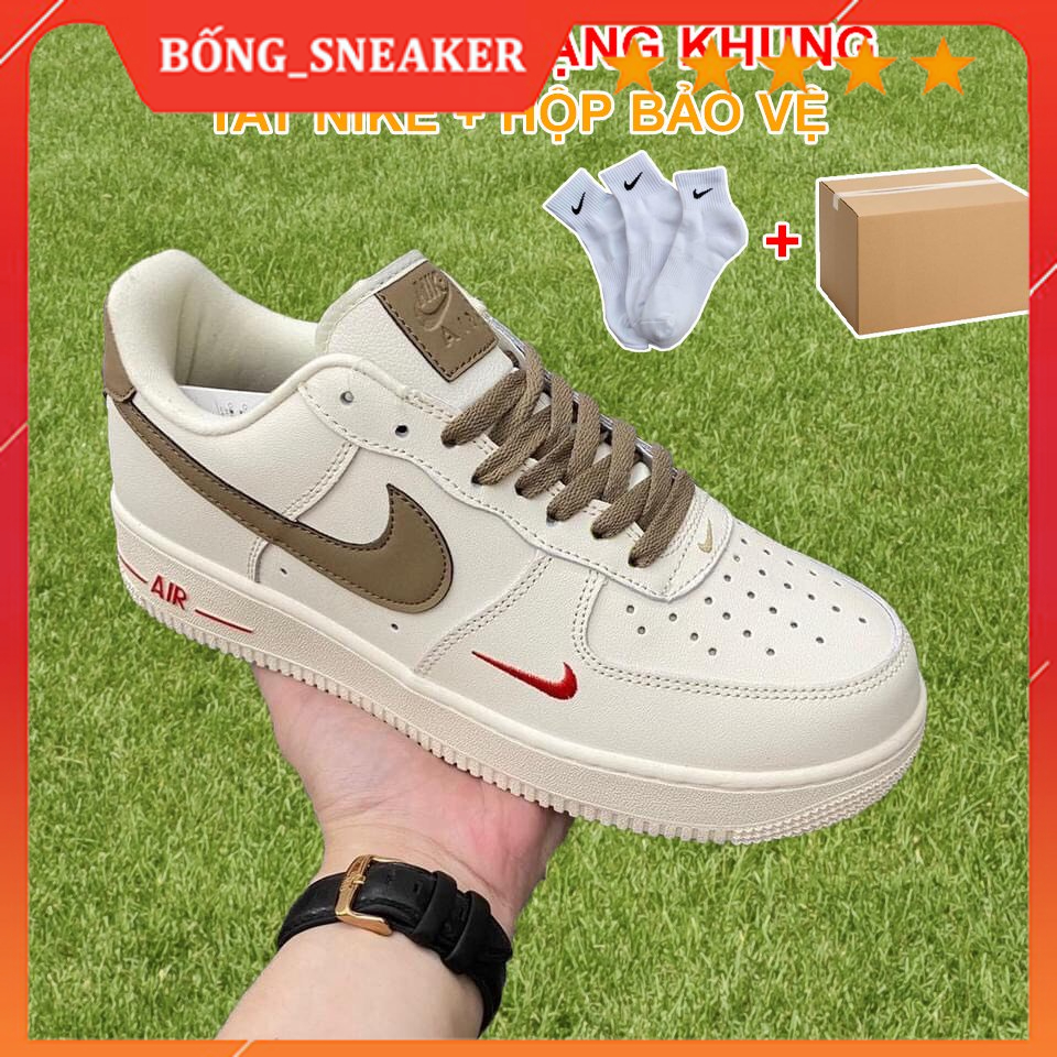 Giày af1 thể thao nam nữ sneaker _Nike Air Force 1 Vệt Nâu, hàng cực chất dễ phối đồ Full Box Bill hót