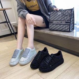 K(VIDEO) Giày Thể Thao Nữ Sneaker Đính Đá Sáng Đế 4p Hàng Xịn Cao Cấp Fullbox Bill Túi Thẻ