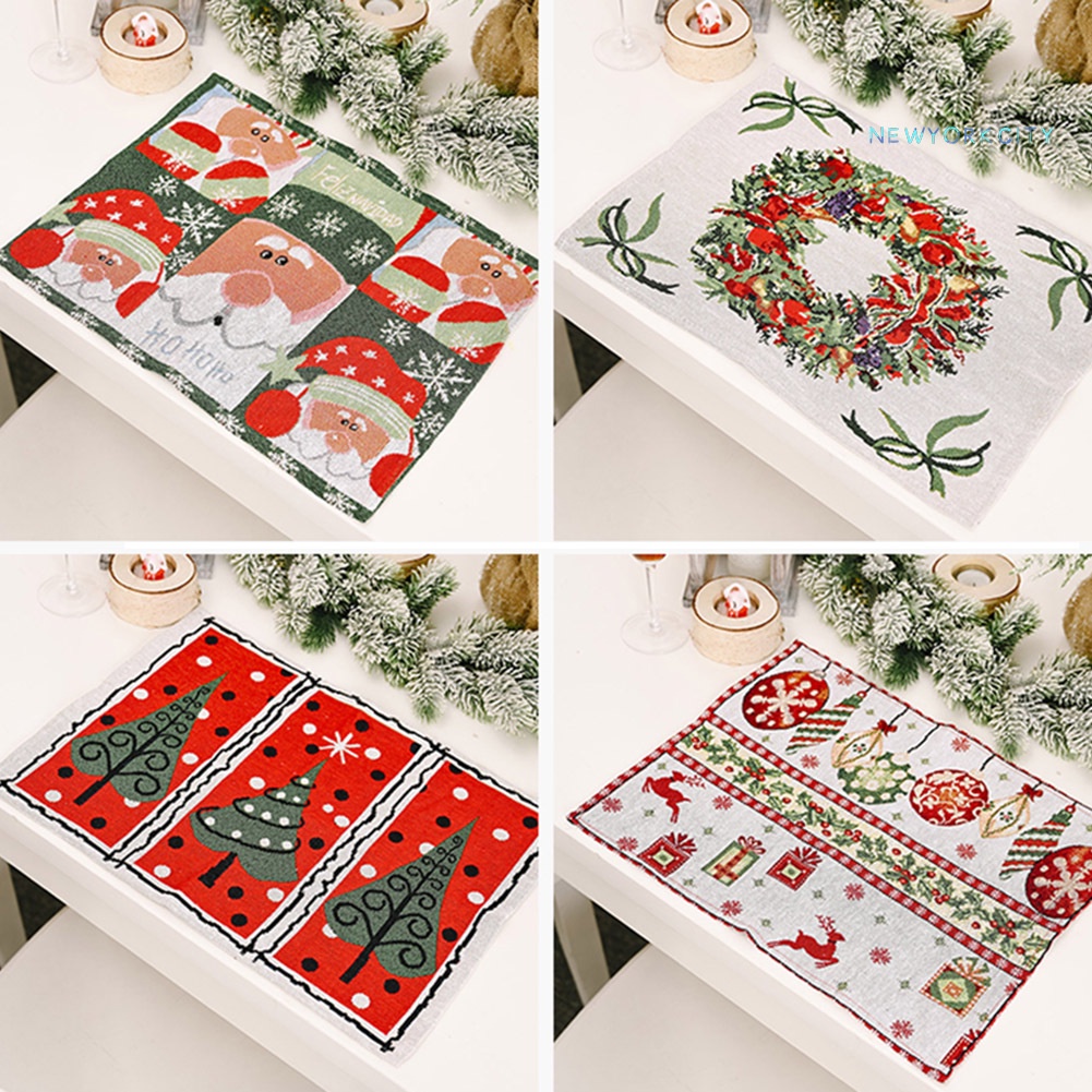 Tấm Lót Bàn Ăn Bằng Vải Nhiều Màu Sắc Sáng Tạo Trang Trí Giáng Sinh