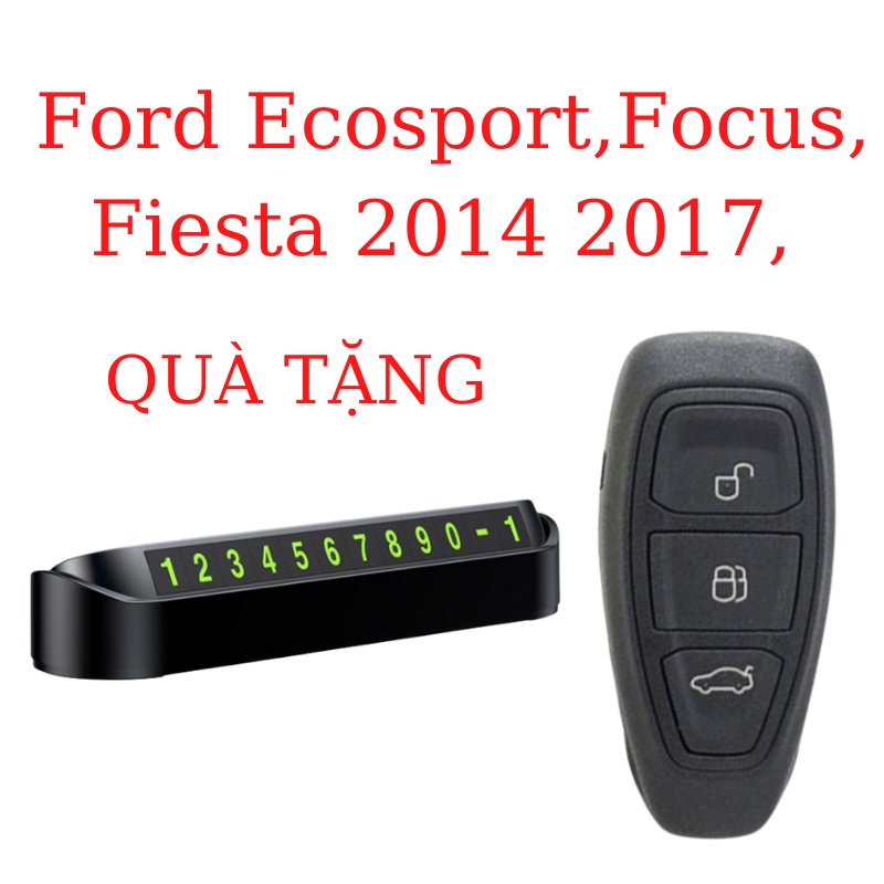 Bao Da Chìa Khóa Ford  Focus, Fiesta, Ecosport 2014-2017 Không Dây