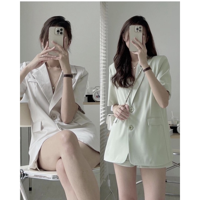 Set blazer cộc 2 túi giả freesize 4 màu xinh | BigBuy360 - bigbuy360.vn