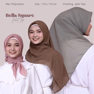 Khăn Trùm Đầu Hijab Hình Chữ Nhật Viền Vuông Màu Trơn