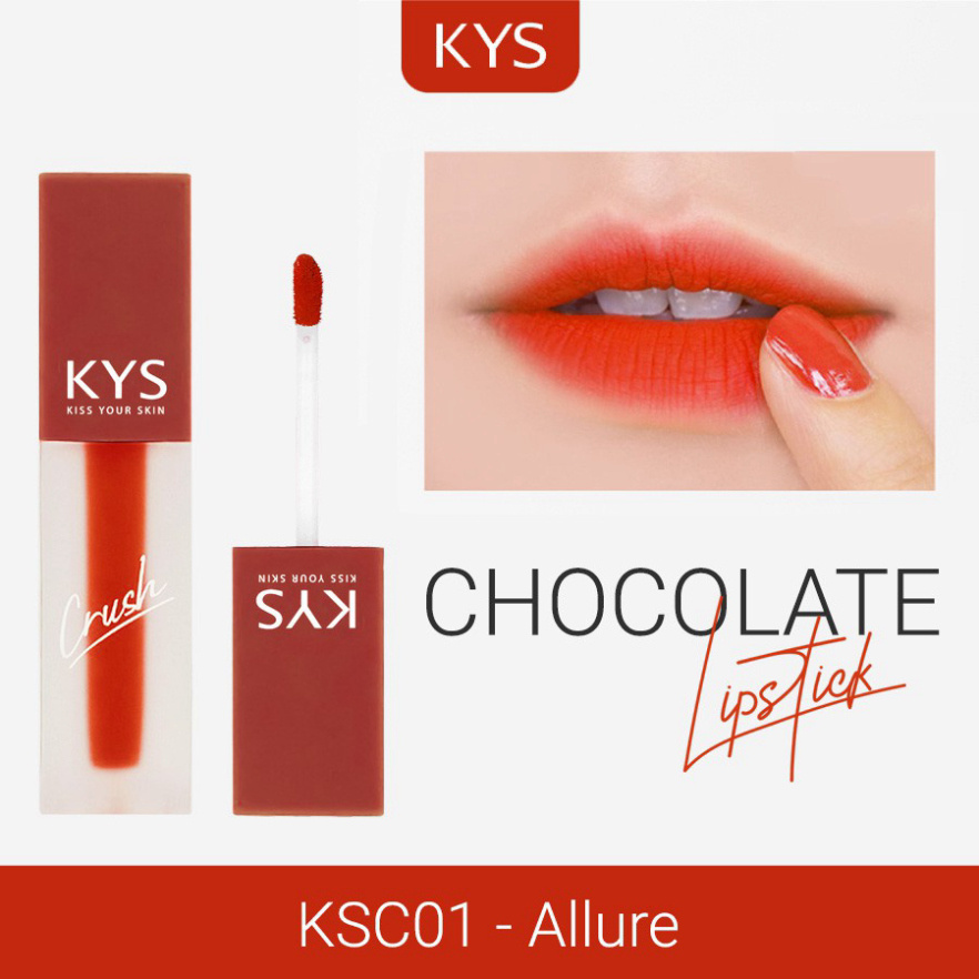 Son Kem Lâu Trôi Đỏ Không Chì Chocolate KYS Crush 3.5g