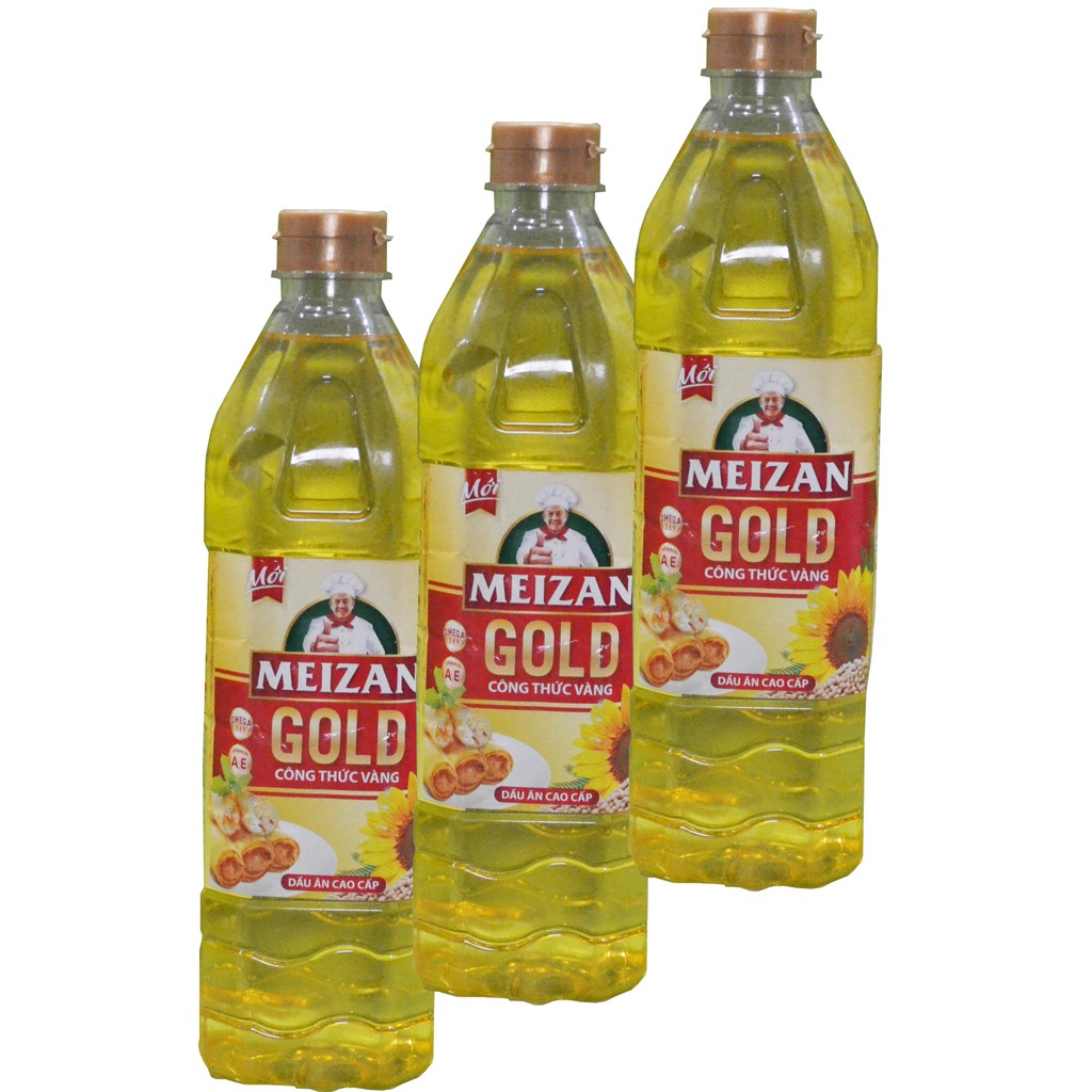 Dầu ăn 1L Meizan Gold - Combo 3 chai
