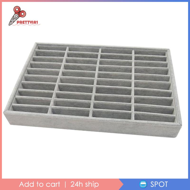 [Prettyia1] Khay 40 Ngăn Đựng Vòng Tay Màu Xám Cho Nam Và Nữ