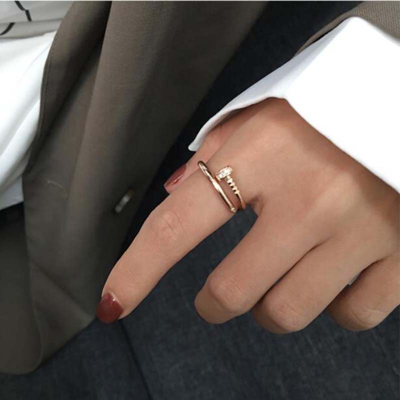 Nhẫn đeo ngón tay đính đá thời trang cho nữ