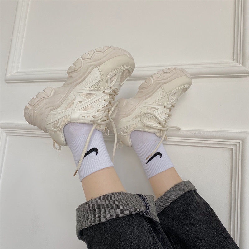 Cửa Hàng Mới Open Time Offer Giày Thể Thao Cotton Đế Dày Tăng Chiều Cao Màu Trắng Phong Cách Mới 2021 Giữ Ấm Mùa Thu Đông Cho Nữ