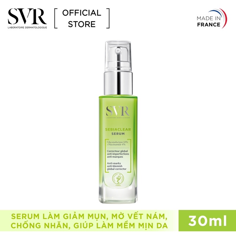 Serum SVR Sebiaclear  Dành Cho Da Mụn Giúp Thông Thoáng Lỗ Chân Lông, Mềm Mịn Da 30ml