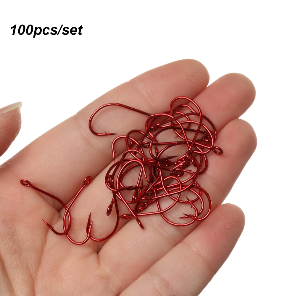 Bộ 100 Móc Câu Cá Bằng Thép Carbon