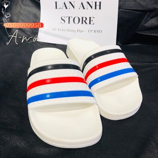 DÉP BÁNH MÌ TRẮNG (T-Đen-đỏ-xanh) (Hình thật shop chụp)