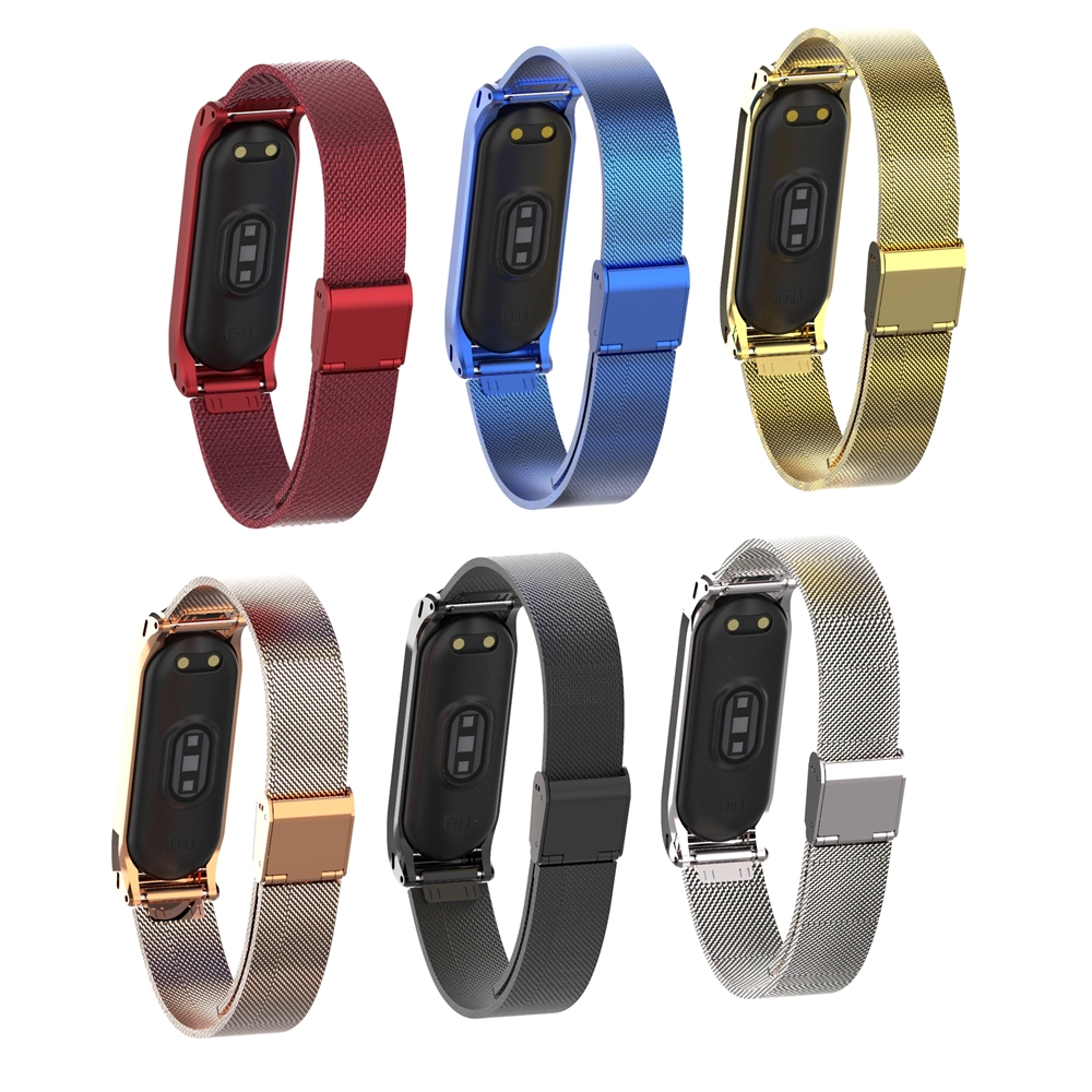 MYRONGOODS Metal Mesh Strap Milanese Stainless Steel Wristband for Xiaomi Mi Band 4 3