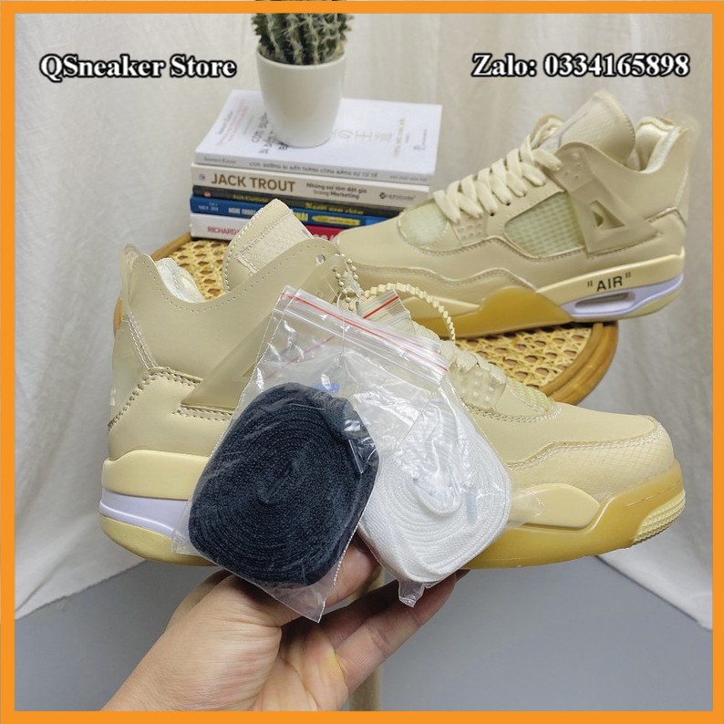 ✔️Giày Jordan 4 Off White Kem, Giày Thể Thao Fullbox✔️